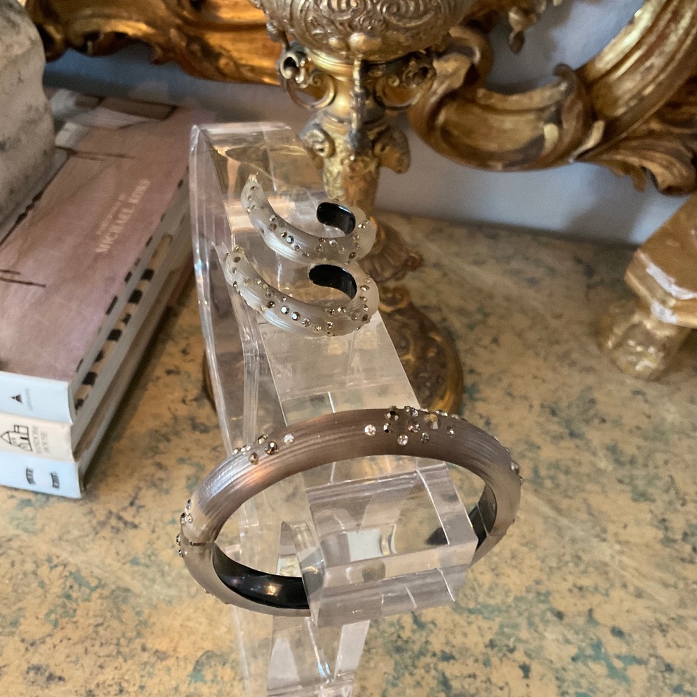 Alexis Bittar bangle and matching earrings
